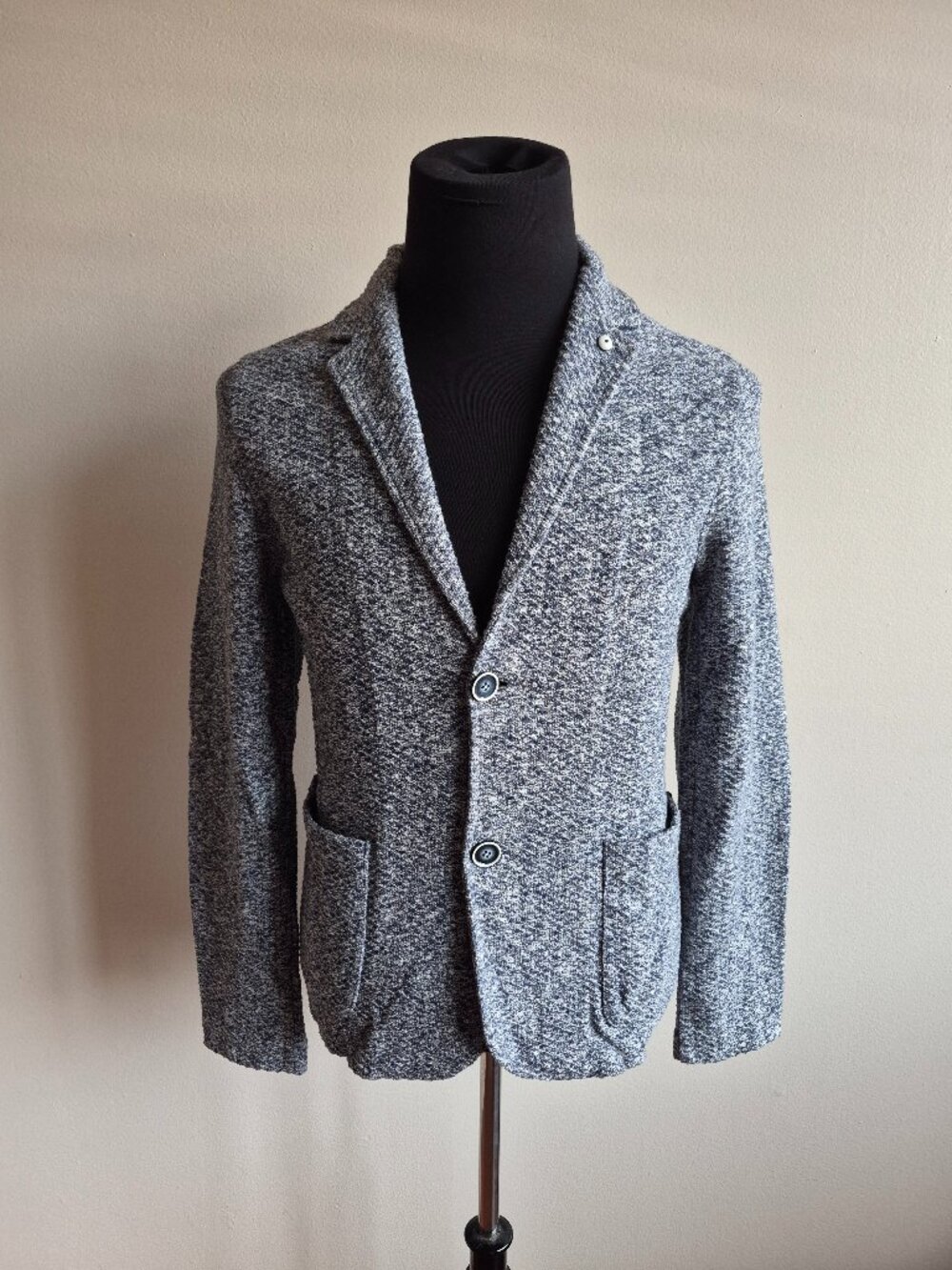 New L.B.M. 1911 Men's Cotton Flax Blue Cardigan Size 48 / S